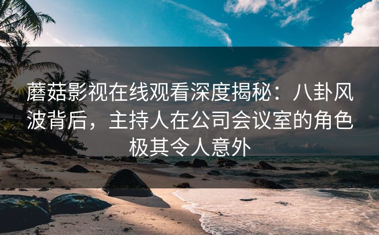 蘑菇影视在线观看深度揭秘：八卦风波背后，主持人在公司会议室的角色极其令人意外